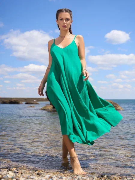 ISSA Plus Сарафан Льон зелений