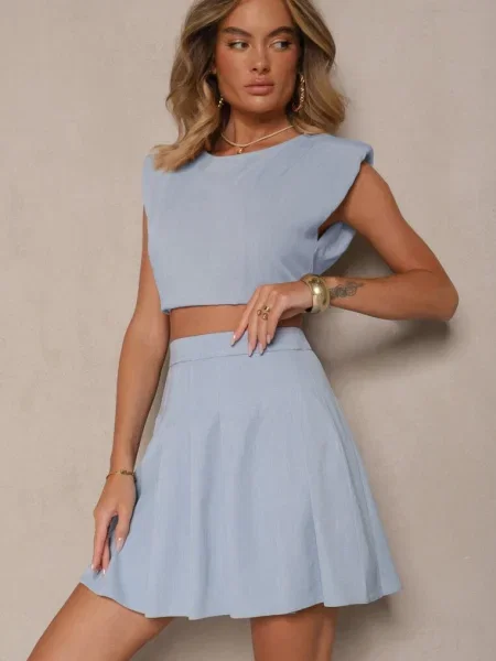 Fustă Delamira deschis albastru