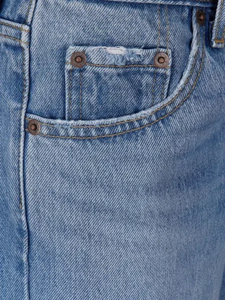 Cropp blugi drepți Levi's® zdrențuiți cu 5 buzunare albastru