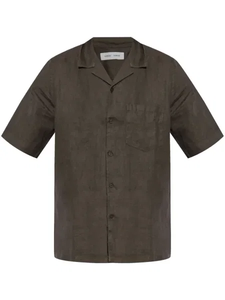 Cămașă Samsøe Samsøe scurtă verde