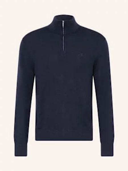 Calvin Klein Sweter Typu Troyer blau niebieski