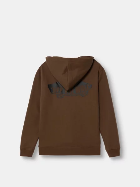 Vans mikina s kapucňou detská s bavlnou Double St čierna