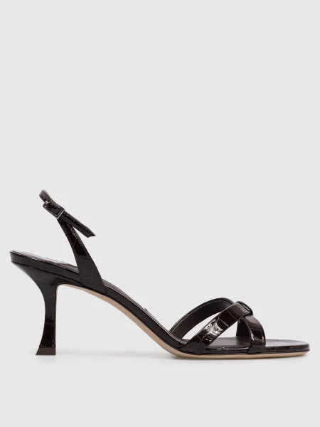 Кожаные лаковые босоножки Jimmy Choo коричневые