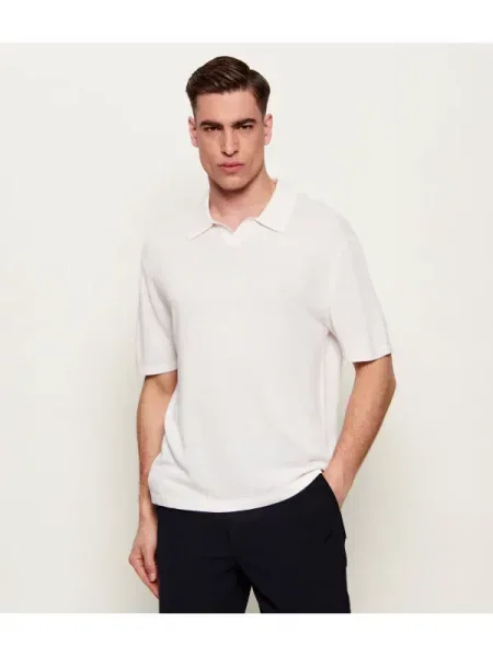 Tricou polo Calvin Klein de in bej