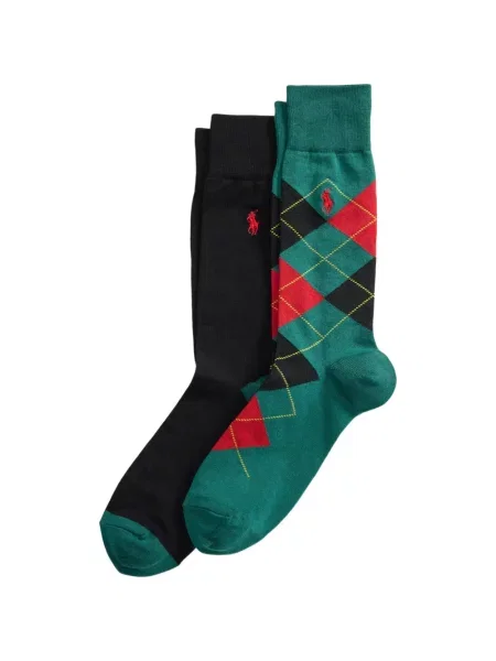 Șosete Polo Ralph Lauren cu broderie cu model argyle negru