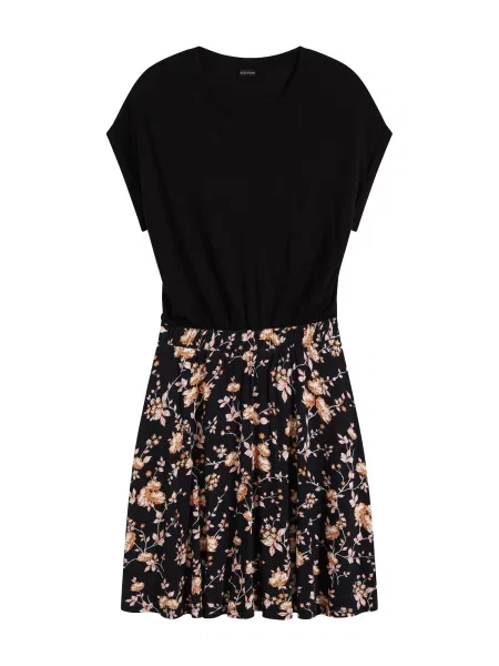 Bonprix Rochie ocru / roz / negru alb