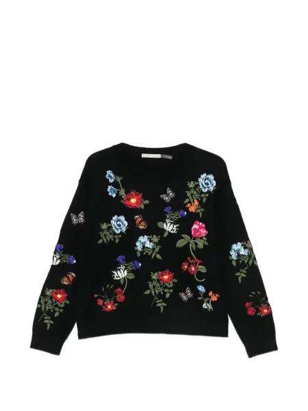 Pulover Alice + Olivia cu model floral negru