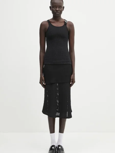 Wales Bonner rochie Serenity negru
