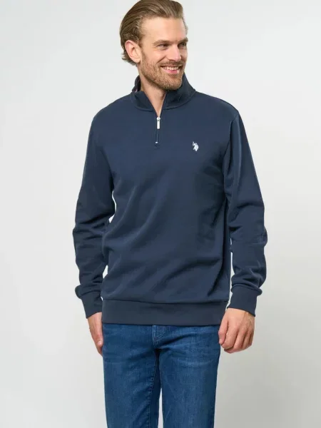 U.S. POLO ASSN. Pulóver UMKurt zafir / vérvörös fehér