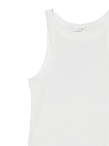 Briaunotas marškinėliai be rankovių Co balta
