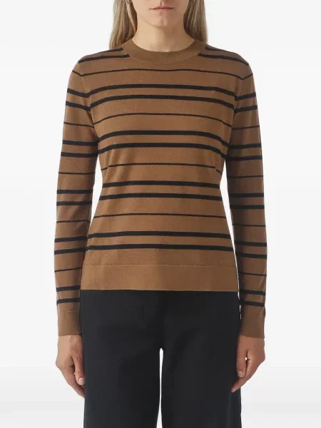 Pulover Max Mara cu decolteu rotund maro
