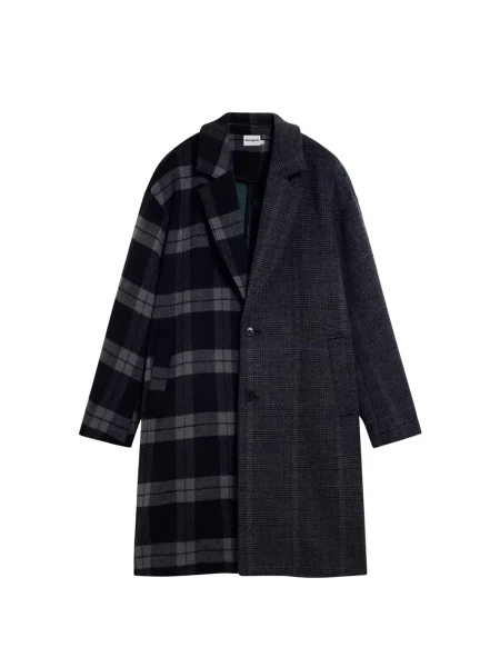 Desigual Palton de primăvară-toamnă gri grafit / gri fumuriu negru