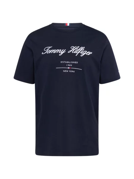 TOMMY HILFIGER Tricou albastru închis / roșu alb