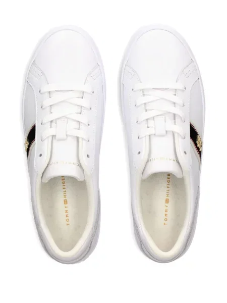 Sneakerși Tommy Hilfiger cu autograf alb