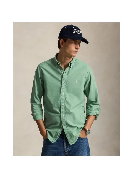 Koszula Polo Ralph Lauren z twillu zielona
