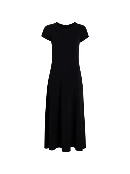 Rochie midi Another Tomorrow în linie A negru