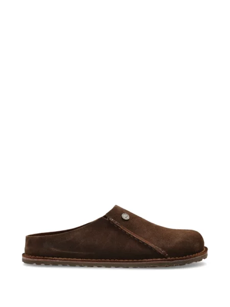 Papuci tip mules Birkenstock din piele de căprioară maro