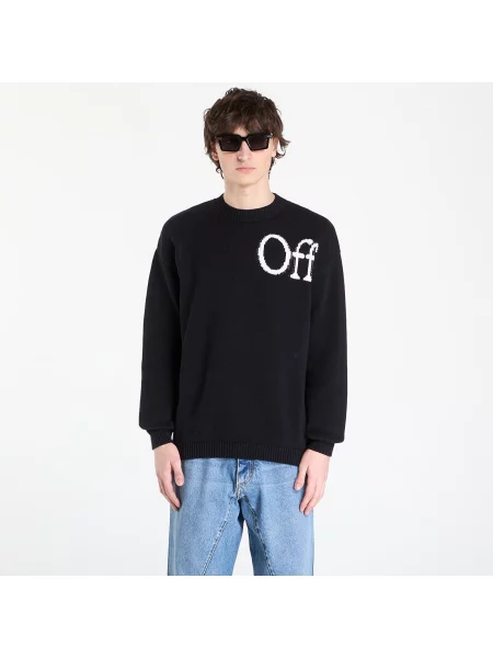 Pulover Off-White Cot Ow Shared Logo Knit Crew Black XXL alb