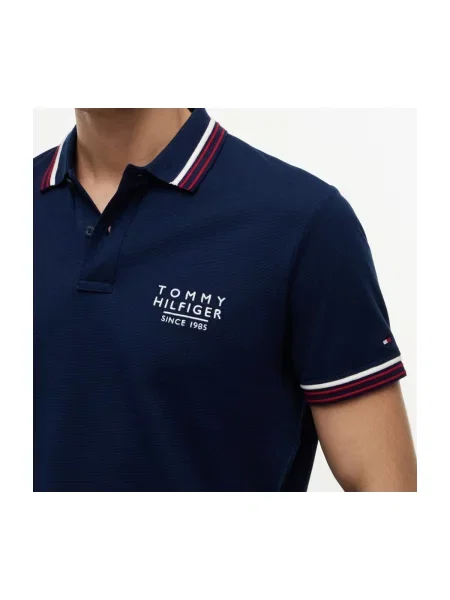 Gulerat tricou Tommy Hilfiger albastru