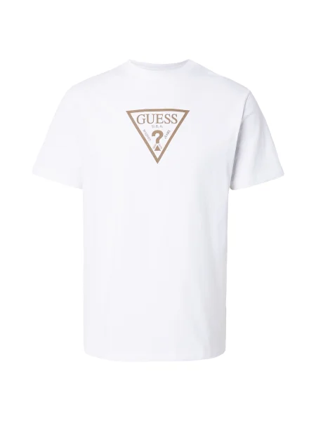 GUESS Tricou brocart alb