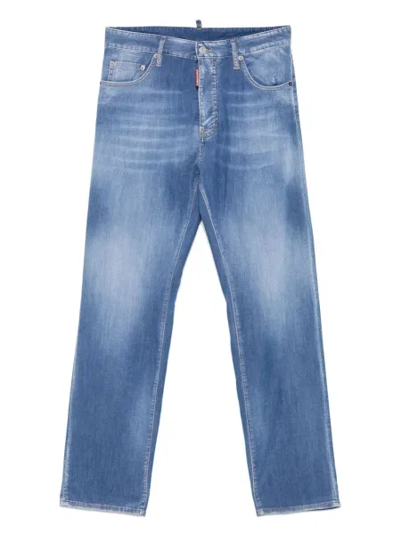 Blugi Dsquared2 cu broderie albastru