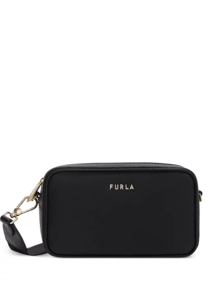 Класическа чанта за през рамо Furla с автограф черно