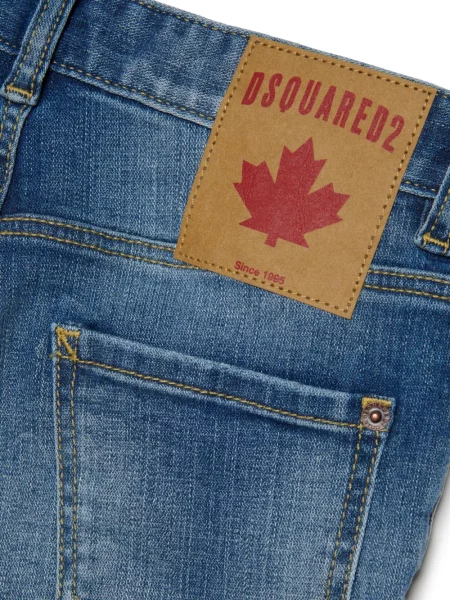 Jeansy straight leg dziecięce Dsquared2 niebieskie