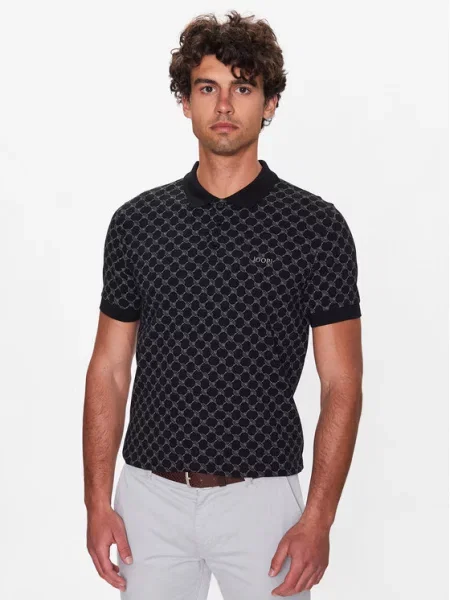 Koszulka polo o kroju regular fit z wyhaftowanym logo model ‘Paigam’ Joop! Collection czarna