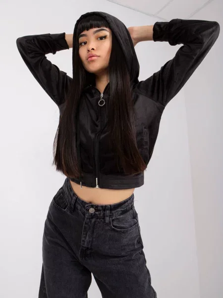 Hanorac cu glugă Yups negru