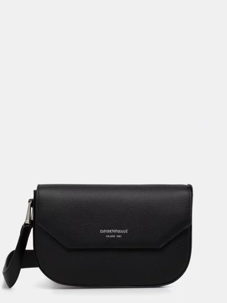 Emporio Armani geantă crossbody pentru femei din piele negru