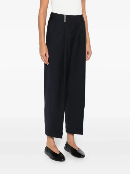 Pantaloni Peserico plisate albastru