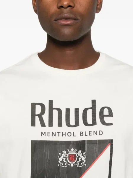 Tricou Rhude cu imagine alb
