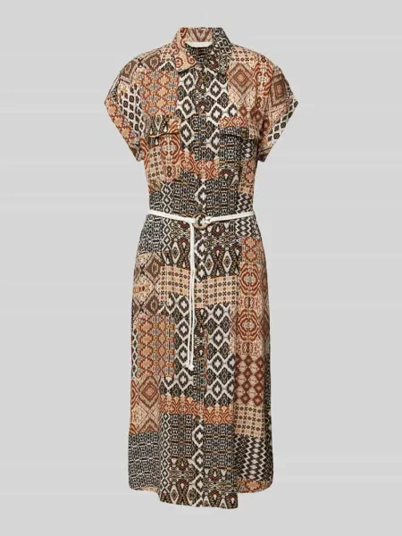 Sukienka midi z nadrukiem na całej powierzchni Apricot czarna