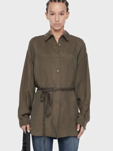 Рубашка Allsaints зеленая