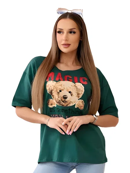 Halenka s potiskem Magic green zelená
