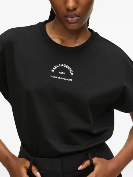 Tricou Karl Lagerfeld scurt negru