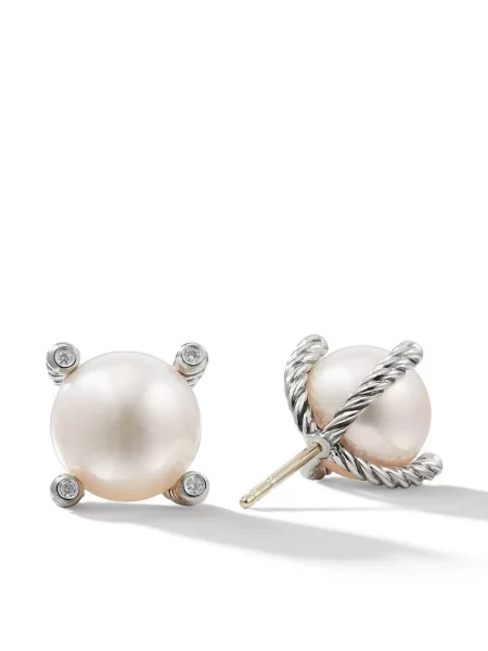 Náušnice David Yurman s perlami stříbrné