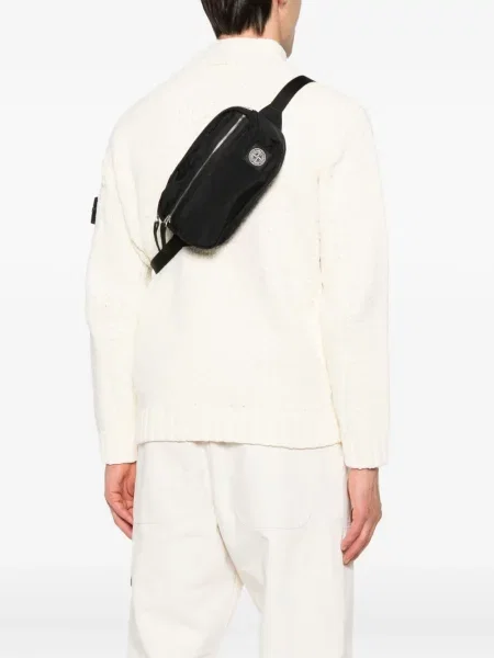 Curea Stone Island cu strasuri negru