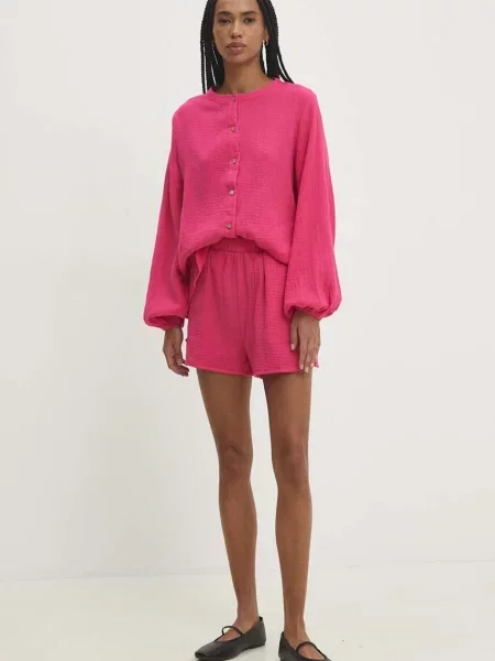 Answear Lab cămașă și pantaloni scurți din roz