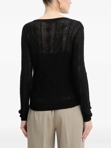 Пуловер Guess с V-образно деколте черно