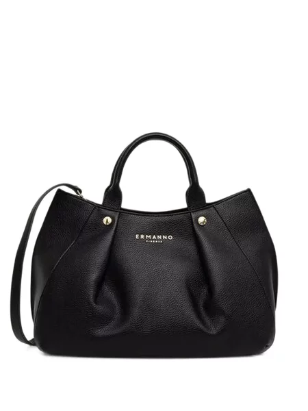 Geantă shopper Ermanno Firenze cu autograf negru