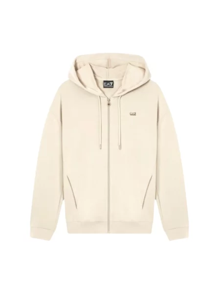 Bluza z kapturem Ea7 Emporio Armani z kapturem beżowa