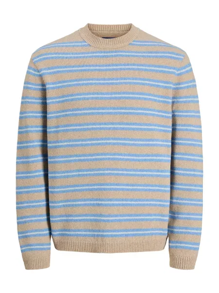 JACK & JONES Pulover JORBEN maro cămilă / azur alb