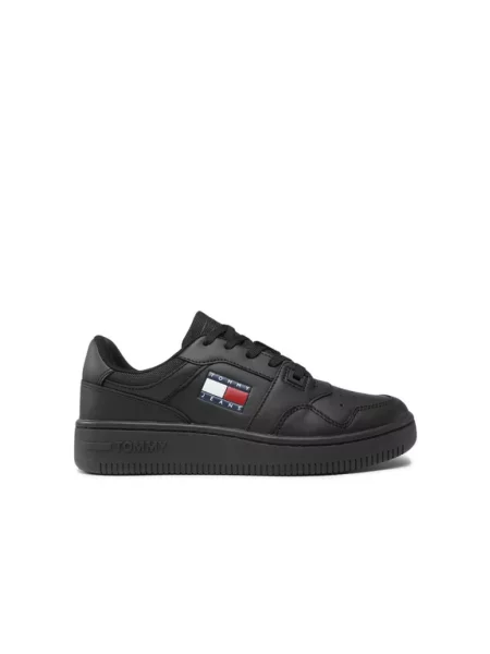 Sneakersy Tommy Hilfiger skórzane retro czarne