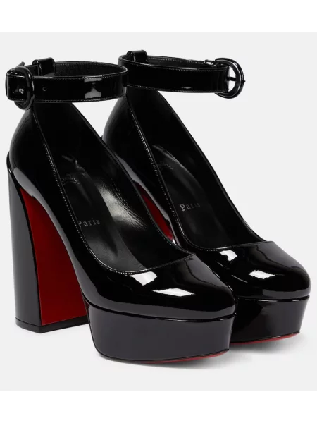 Pantofi cu toc Christian Louboutin din piele cu platformă negru