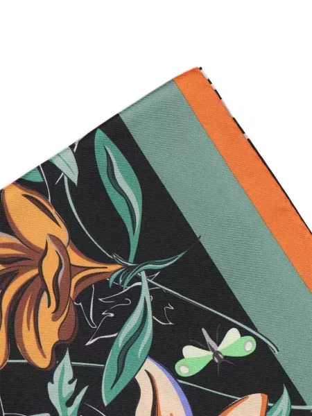 Fular Lancel cu model floral cu imagine negru