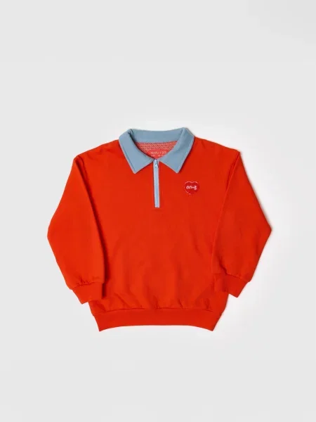 Maru + Bo Tréning póló TWO-TONE POLO LOVES YOU SWEATSHIRT' piros