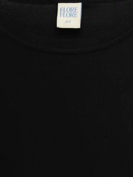 Tricou Flore Flore cu mâneci trei sferturi negru