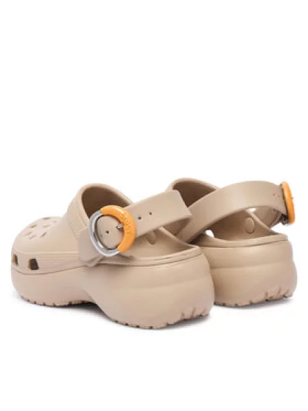 Natikače Crocs Classic Platform Buckle Clog bež