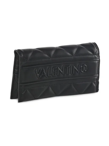 Lniany portfel Valentino czarny